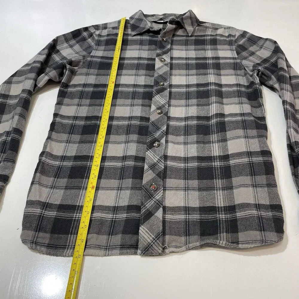 The North Face Men’s Gray Black Plaid Flannel Lightweight Shirt Cotton Small